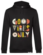 Hoodie barbat cu gluga Good vibes only Negru