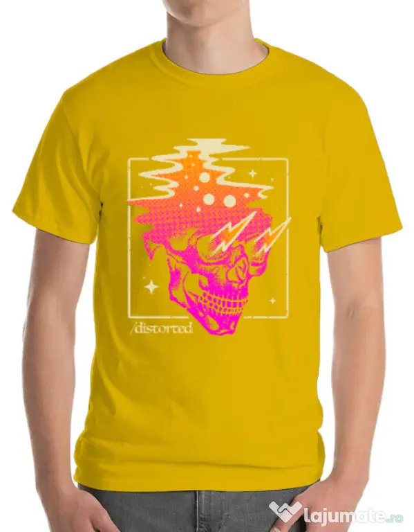 Tricou ADLER barbat Distorted Galben
