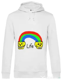 Hoodie barbat cu gluga Life Alb
