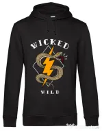 Hoodie barbat cu gluga Wicked wild Negru