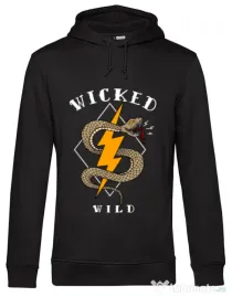 Hoodie barbat cu gluga Wicked wild Negru