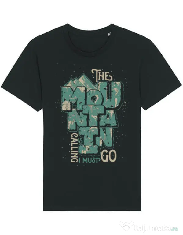 Tricou STANLEY STELLA barbat The mountain is calling, I must go! Negru