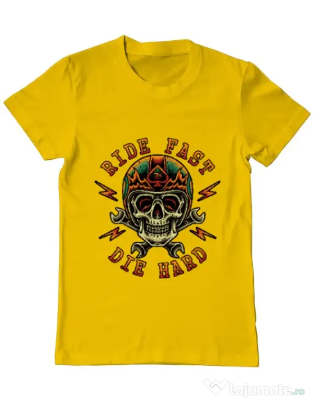 Tricou ADLER barbat Bad rider Galben