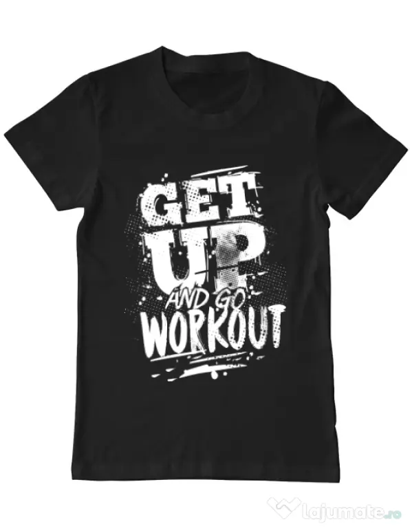 Tricou ADLER barbat Get up and go workout Negru
