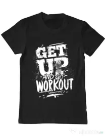 Tricou ADLER barbat Get up and go workout Negru