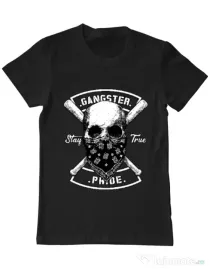 Tricou ADLER barbat Gangster skull Negru
