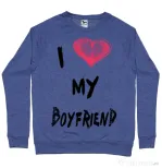 Bluza ADLER barbat I love my boyfriend Albastru melanj
