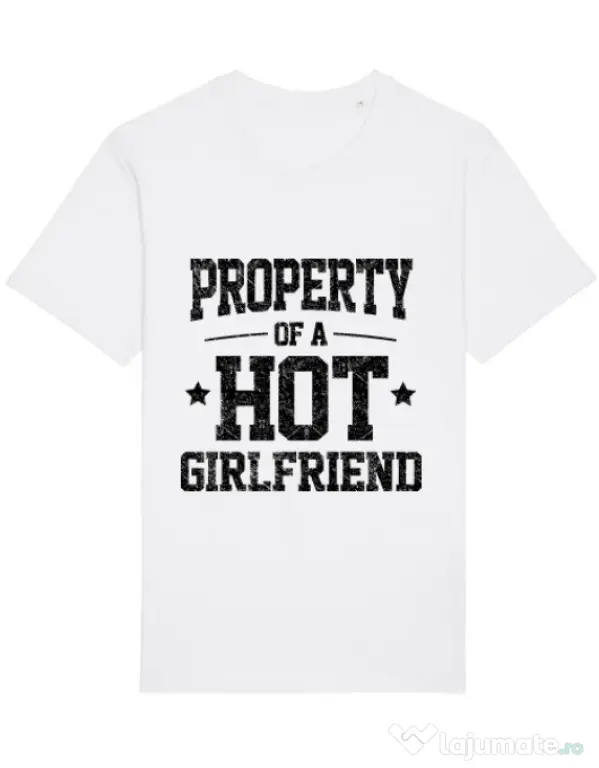 Tricou STANLEY STELLA barbat Property of a hot girlfriend Alb