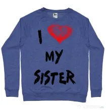 Bluza ADLER barbat I love my sister Albastru melanj