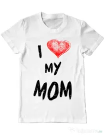 Tricou ADLER barbat I love my mom Alb