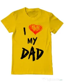 Tricou ADLER barbat I love my dad Galben