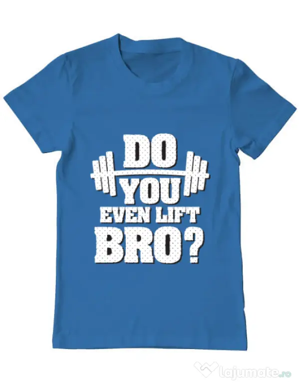 Tricou ADLER barbat Do you even lift Albastru azuriu