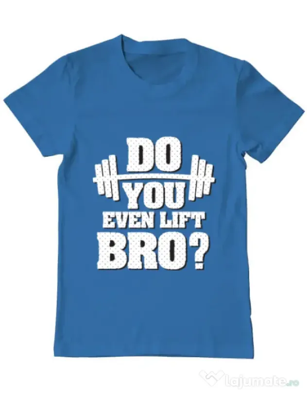 Tricou ADLER barbat Do you even lift Albastru azuriu