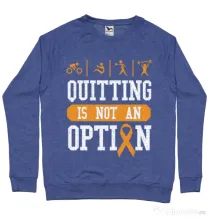 Bluza ADLER barbat Quitting is not an option Albastru melanj