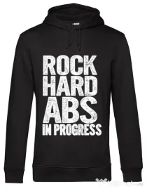 Hoodie barbat cu gluga Rock hard abs Negru