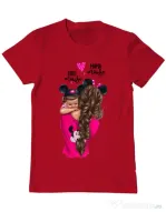 Tricou ADLER barbat Mama and baby Mouse Rosu