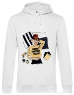 Hoodie barbat cu gluga I am not a morning person Alb