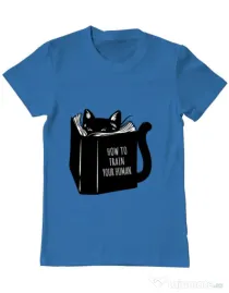 Tricou ADLER barbat How to train your human Albastru azuriu