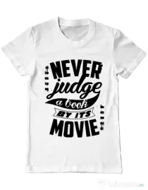 Tricou ADLER barbat Never judge a book Alb