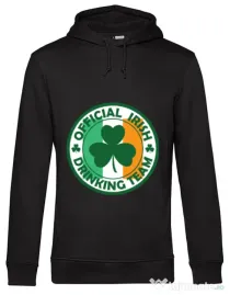 Hoodie barbat cu gluga Irish Drinking Team Negru