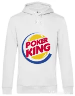 Hoodie barbat cu gluga Poker King Alb