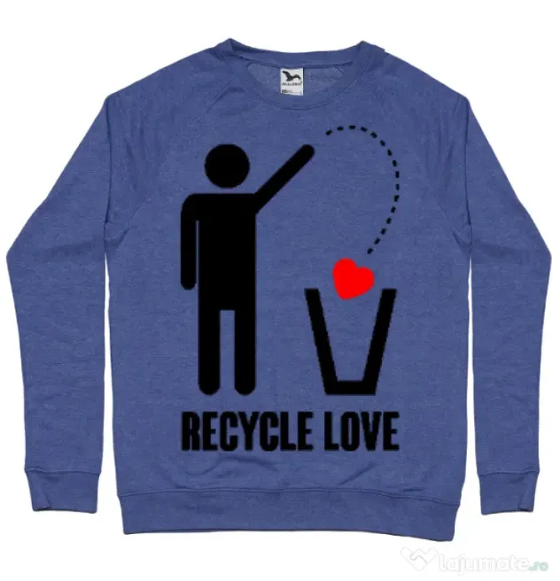 Bluza ADLER barbat Recycle love Albastru melanj