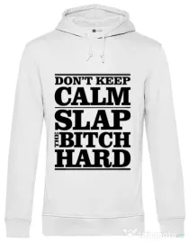 Hoodie barbat cu gluga Slap the bitch Alb