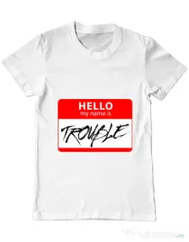 Tricou ADLER barbat Trouble Alb