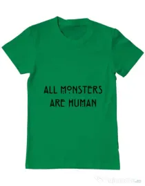 Tricou ADLER barbat All monsters are human Verde mediu