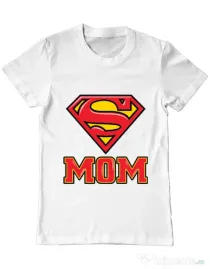 Tricou ADLER barbat Super mom Alb