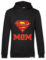 Hoodie barbat cu gluga Super mom Negru