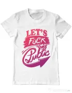 Tricou ADLER barbat Let's fuck in public Alb