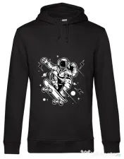 Hoodie barbat cu gluga Skate Space Negru 