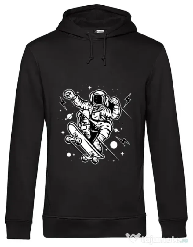 Hoodie barbat cu gluga Skate Space Negru