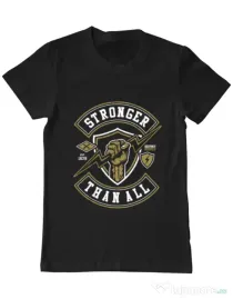 Tricou ADLER barbat Stronger Than All Negru