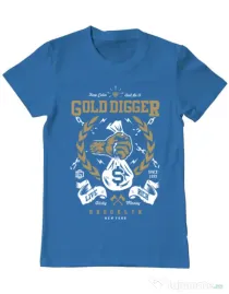 Tricou ADLER barbat Gold Digger Albastru azuriu