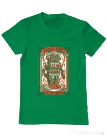 Tricou ADLER barbat Vintage Robot Verde mediu