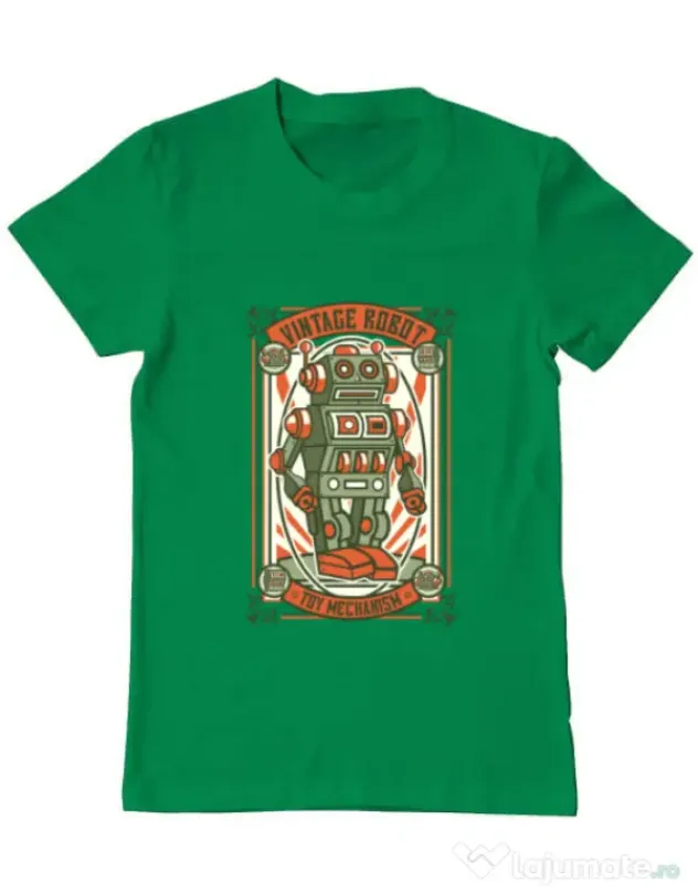 Tricou ADLER barbat Vintage Robot Verde mediu