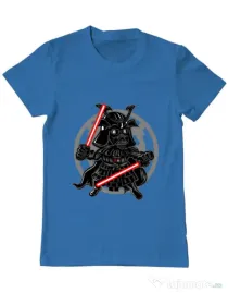 Tricou ADLER barbat Darkside Samurai Albastru azuriu