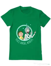 Tricou ADLER barbat Peace among worlds Verde mediu