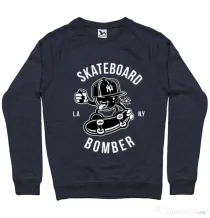 Bluza ADLER barbat Skateboard Bomber Denim inchis