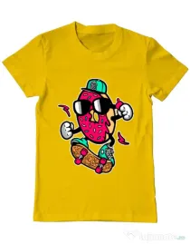 Tricou ADLER barbat Donut skater Galben