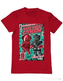 Tricou ADLER barbat Giant robot combat Rosu