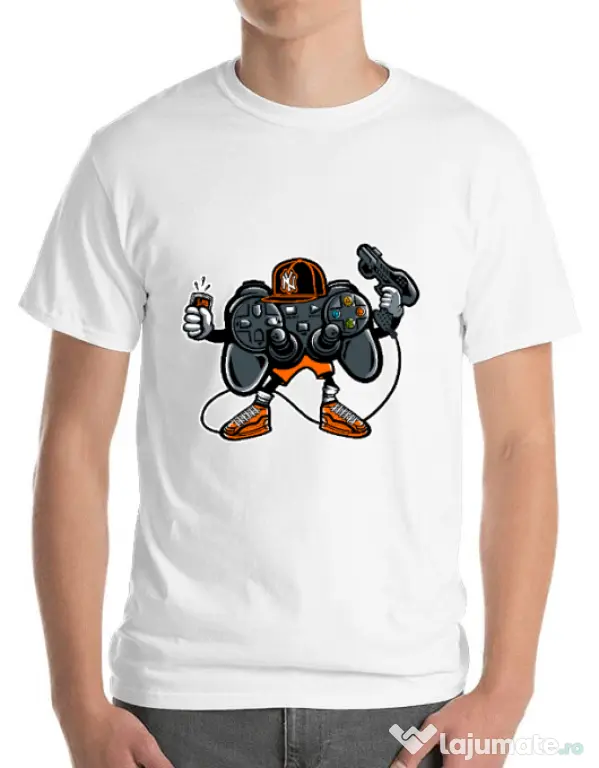 Tricou ADLER barbat Lets play Alb