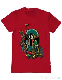 Tricou ADLER barbat Minion Boba Fett Rosu