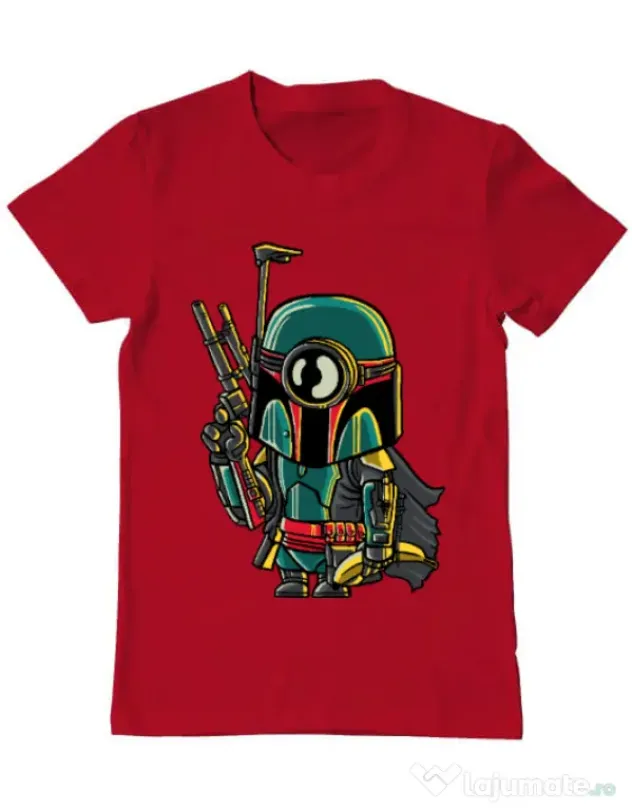 Tricou ADLER barbat Minion Boba Fett Rosu