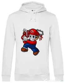 Hoodie barbat cu gluga Mario Massacre Alb