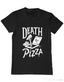 Tricou ADLER barbat Death By Pizza Negru