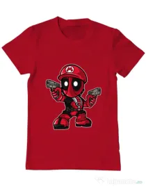 Tricou ADLER barbat Mario Deadpool Rosu