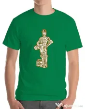 Tricou ADLER barbat Street C3PO Verde mediu 